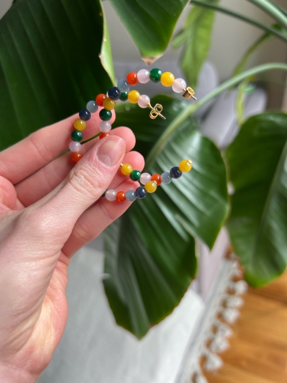 Madewell Beaded Hoop Earrings